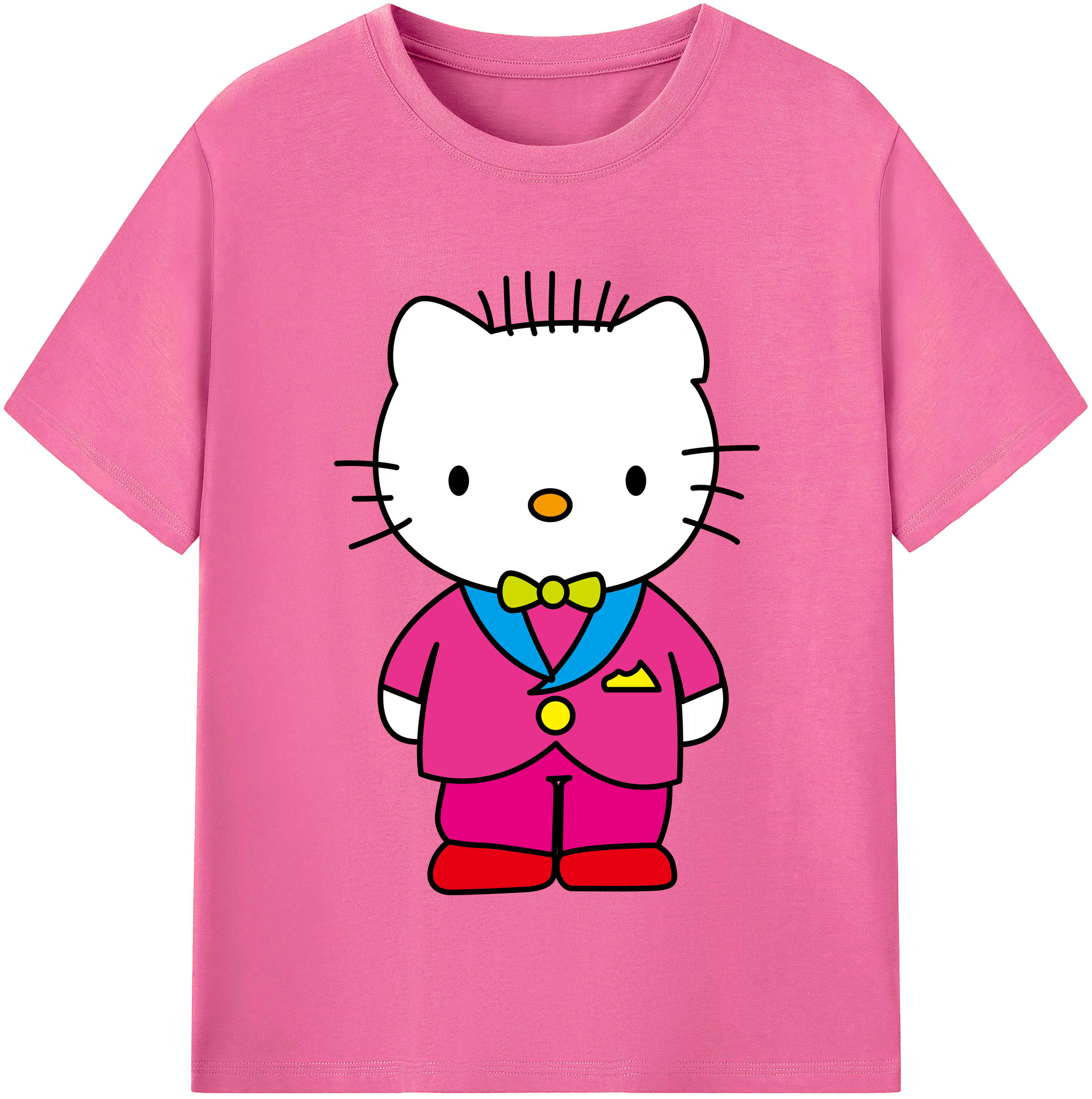 （画像用） Hello Kitty ハローキティ レディースカジュアルプリントTシャツ（綿100％）